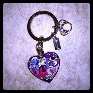 Rare Coach graffiti poppy keychain